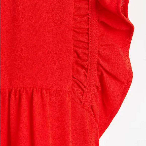 LOFT | Plus Ruffle Sleeve Split Neck Shell - Picture 3 of 5